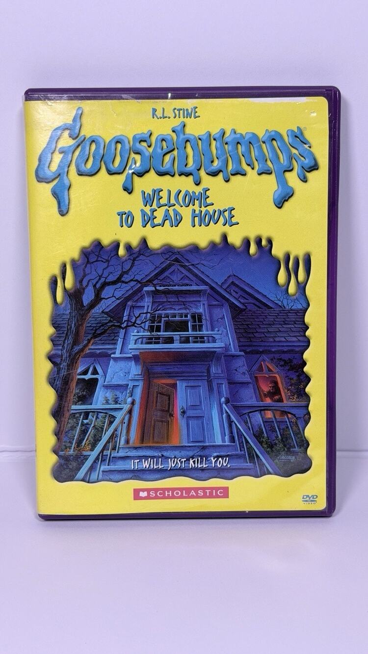 Goosebumps Welcome to Dead House DVD R.L. Stine Scholastic w/ Insert Purple Case